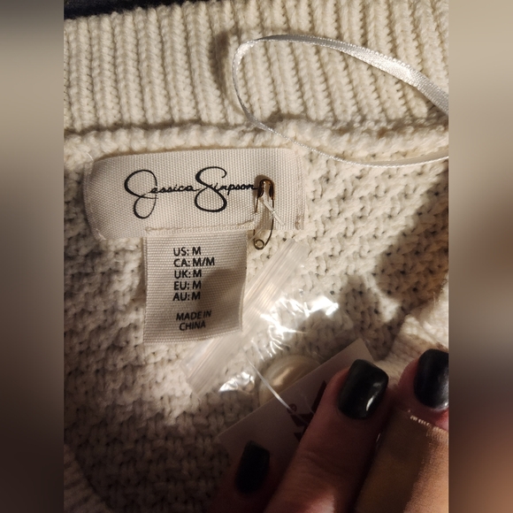 Jessica Simpson Cream Textured Cardigan - Picture 2 of 5